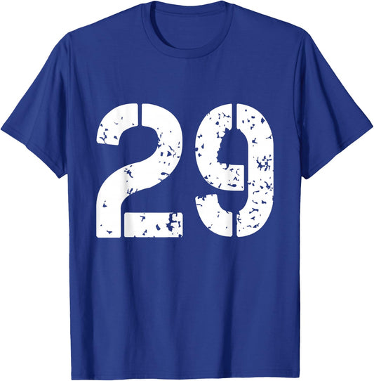 Number 29 Years Old Varsity Team 29th Birthday Graphic T-Shirt - T-Shirt | Royal