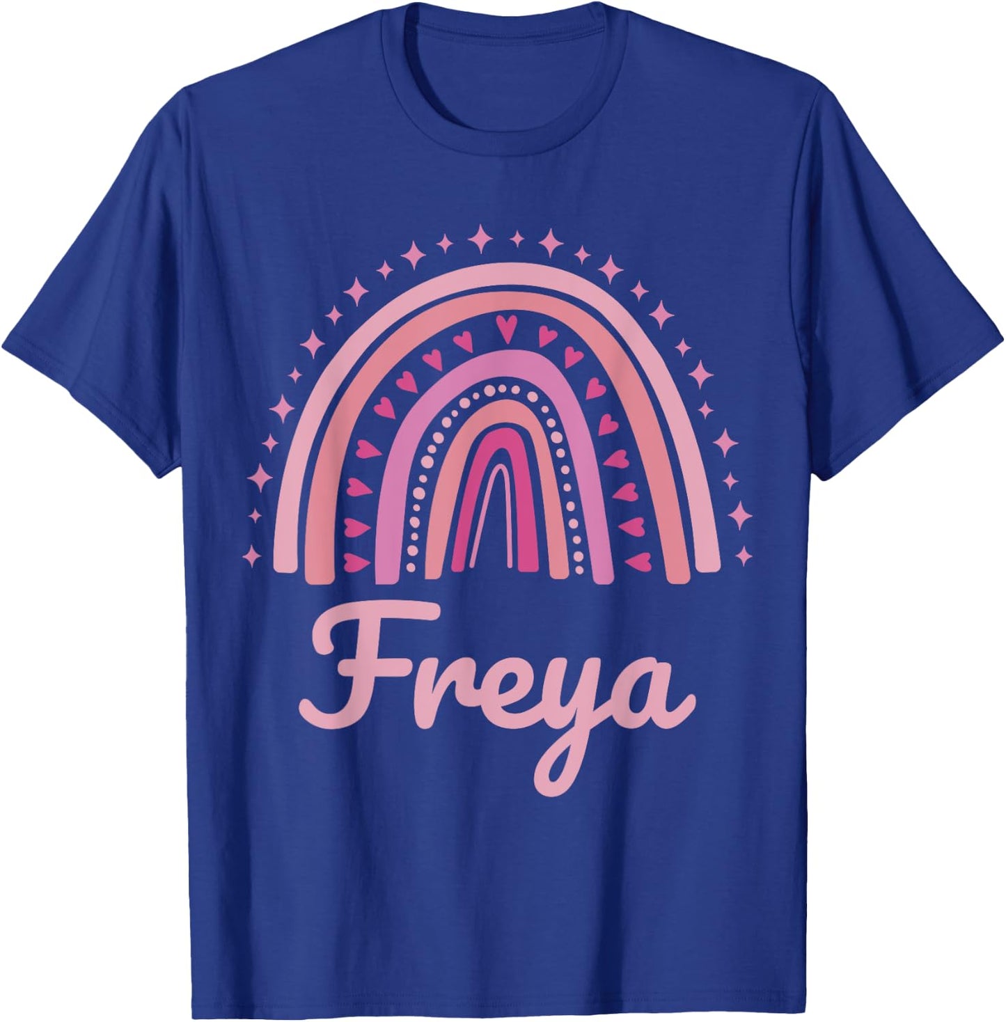 Freya Name Personalized Funny Women Pink Rainbow Freya T-Shirt - T-Shirt | Royal