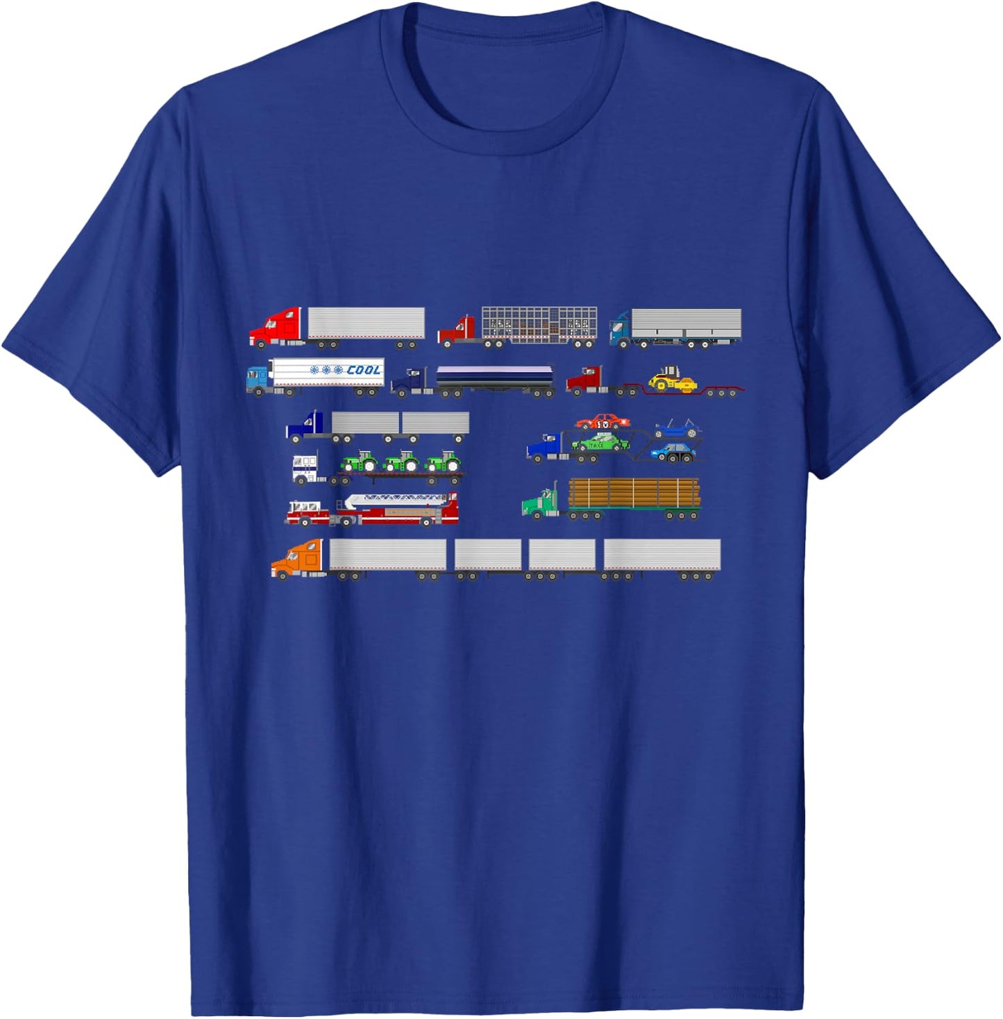 Tractor Trailers - The Kids' Picture Show T-Shirt - T-Shirt | Royal