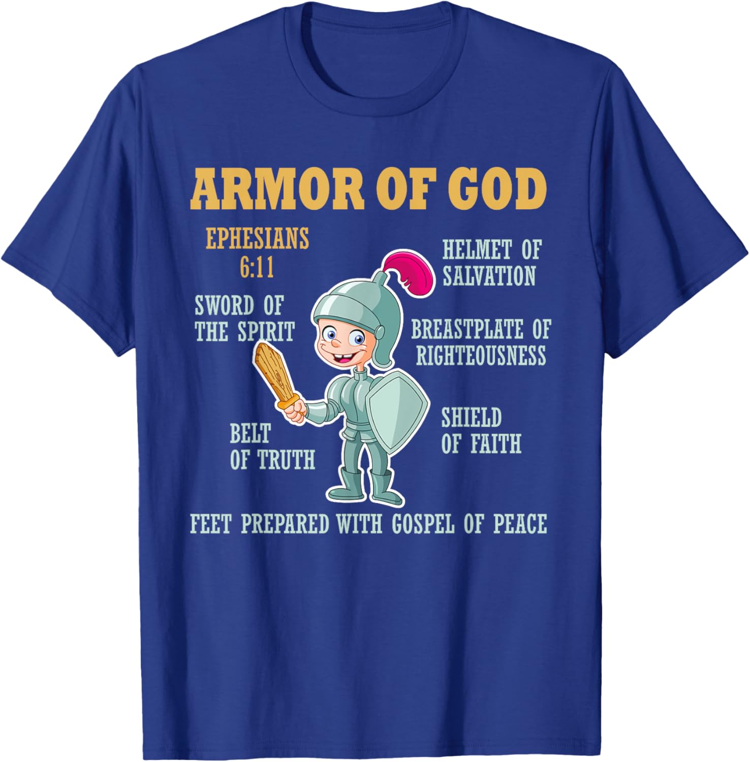 Put On The Full Armor Of God Bible Chapters For Kids T-Shirt - T-Shirt | Royal