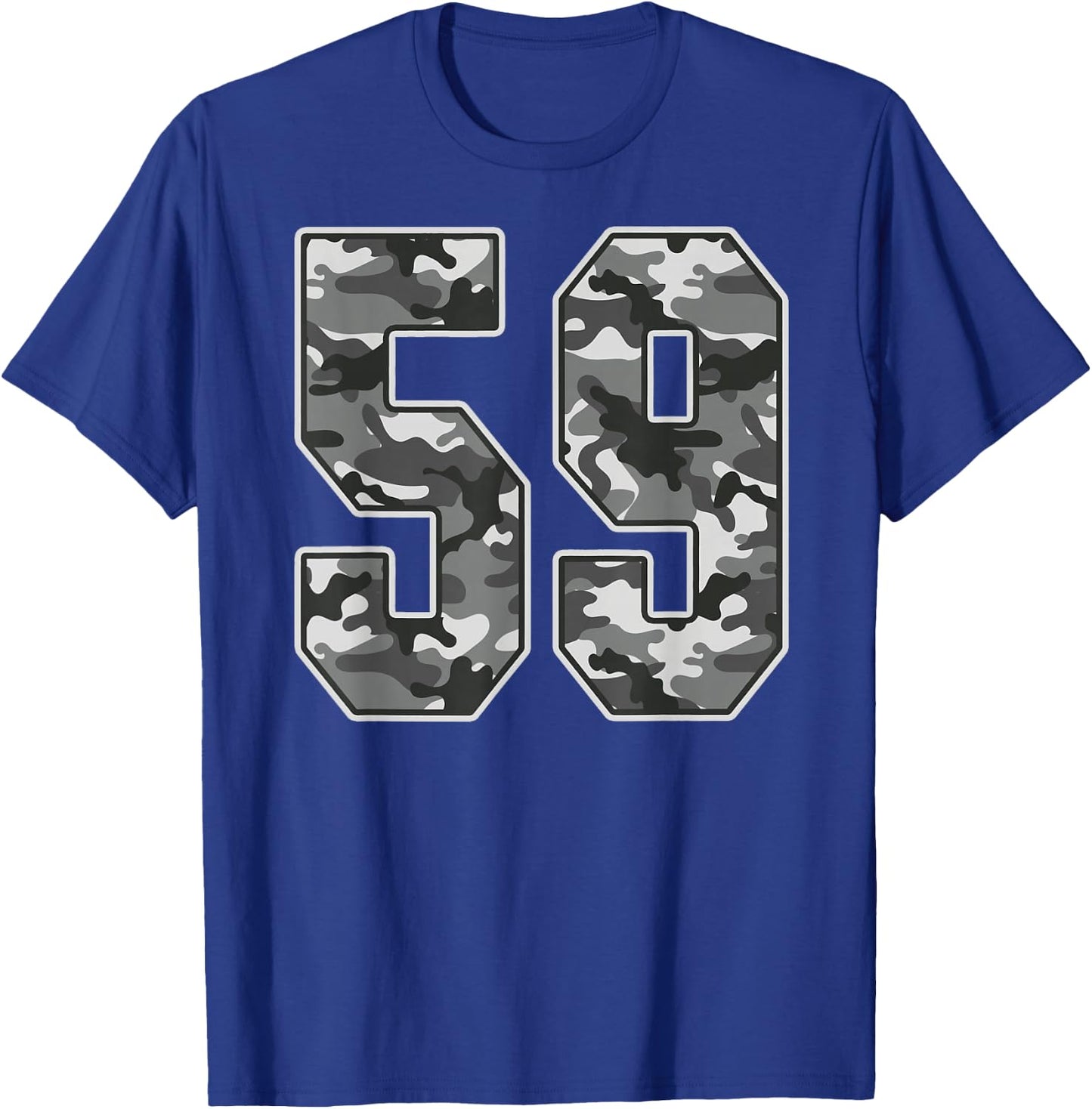 Camo #59 Jersey Number 59 Uniform Fan Favorite Player T-Shirt - T-Shirt | Royal