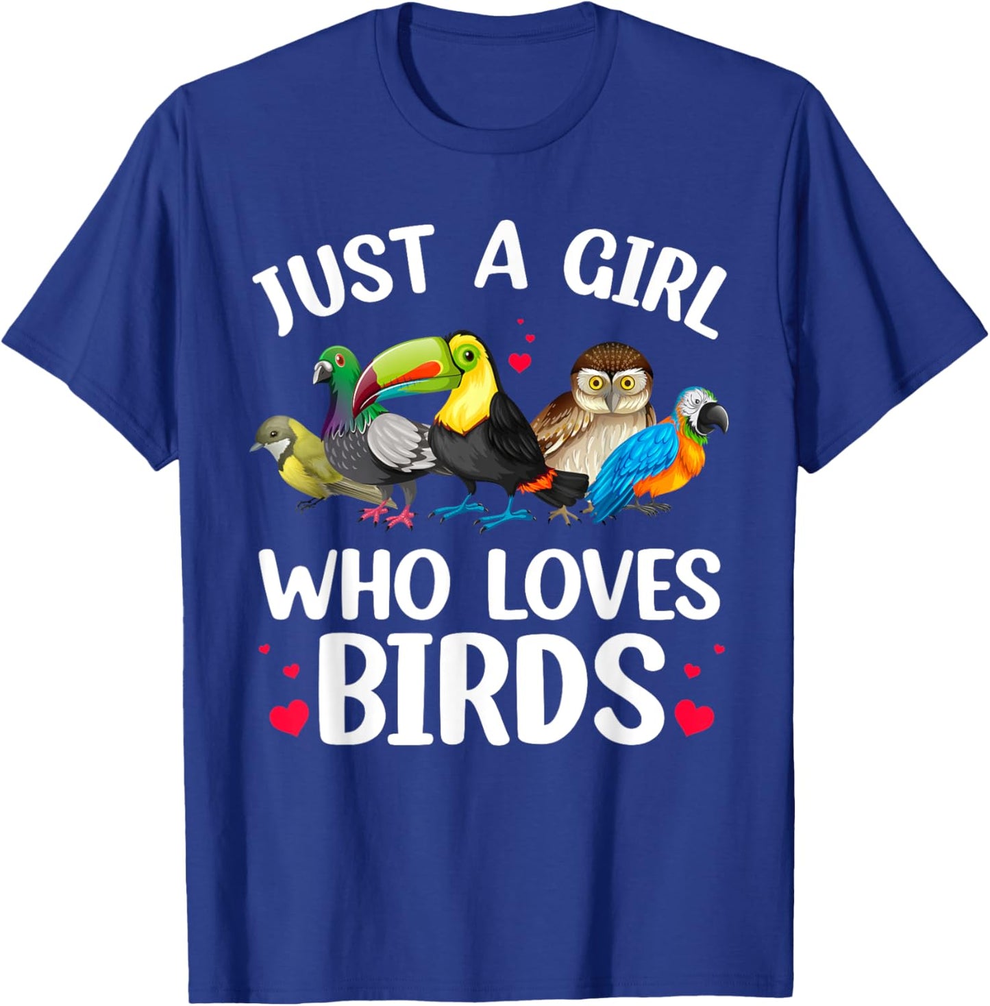 Funny Bird Lover Art For Girls Women Kids Bird Animal Lovers T-Shirt - T-Shirt | Royal