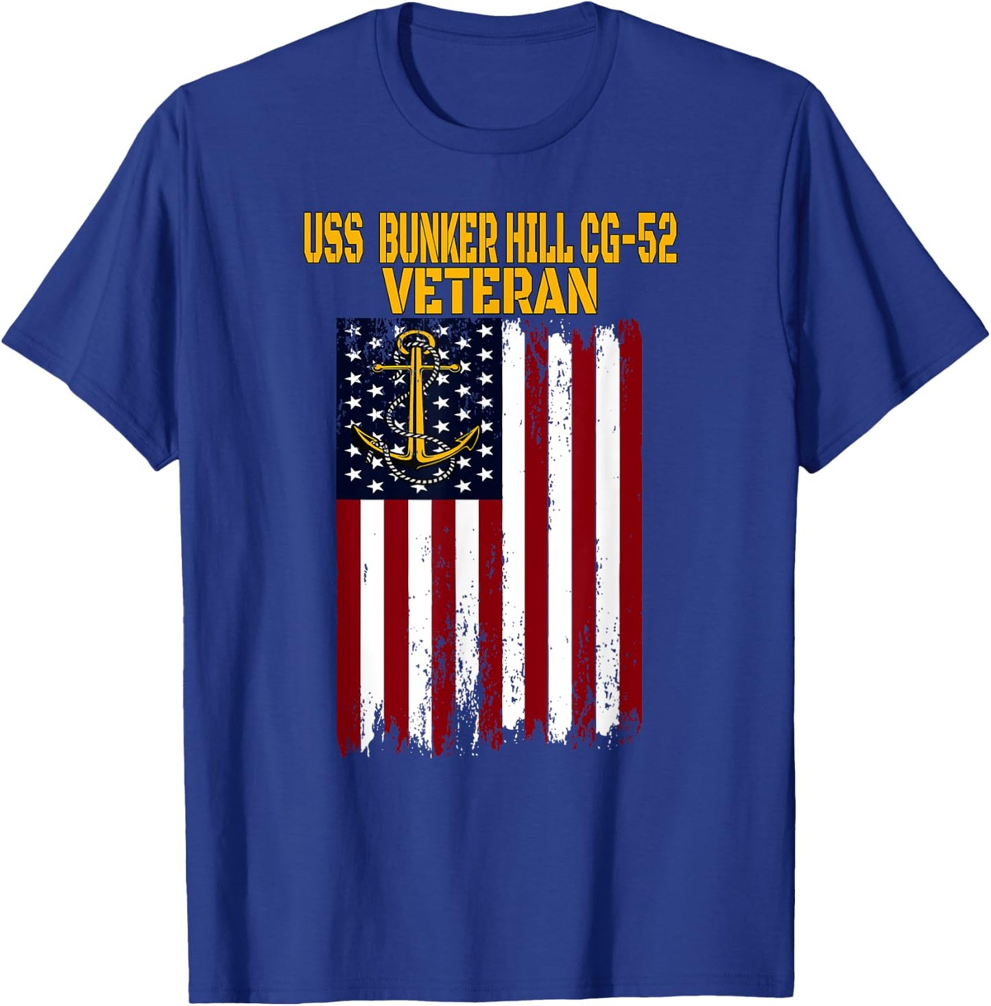 USS Bunker Hill CG-52 Cruiser Veterans Day Father's Day T-Shirt - T-Shirt | Royal