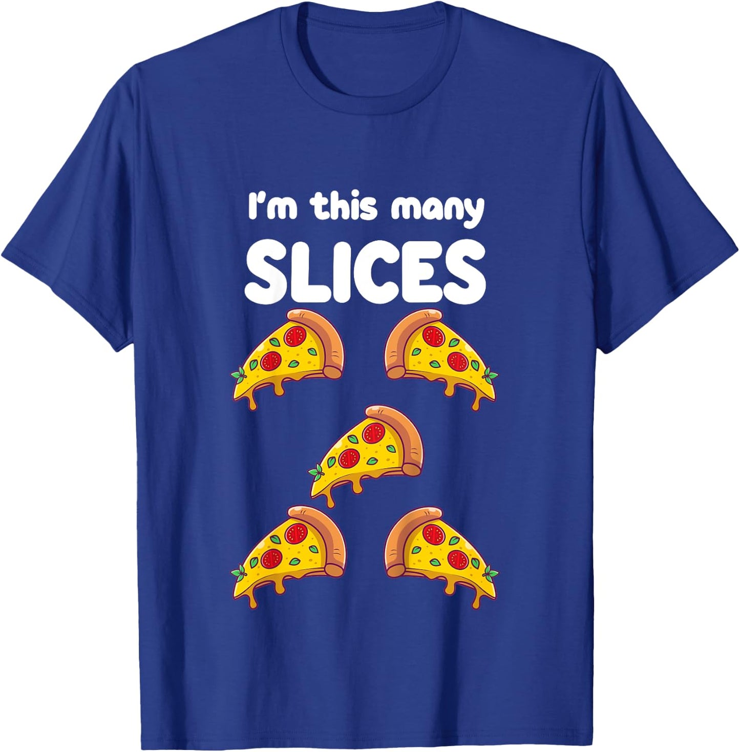 Cute Pizza 5th Birthday I'm This Many Slices 5-Year-Old T-Shirt - T-Shirt | Royal