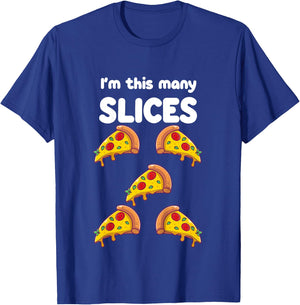Cute Pizza 5th Birthday I'm This Many Slices 5-Year-Old T-Shirt - T-Shirt | Royal