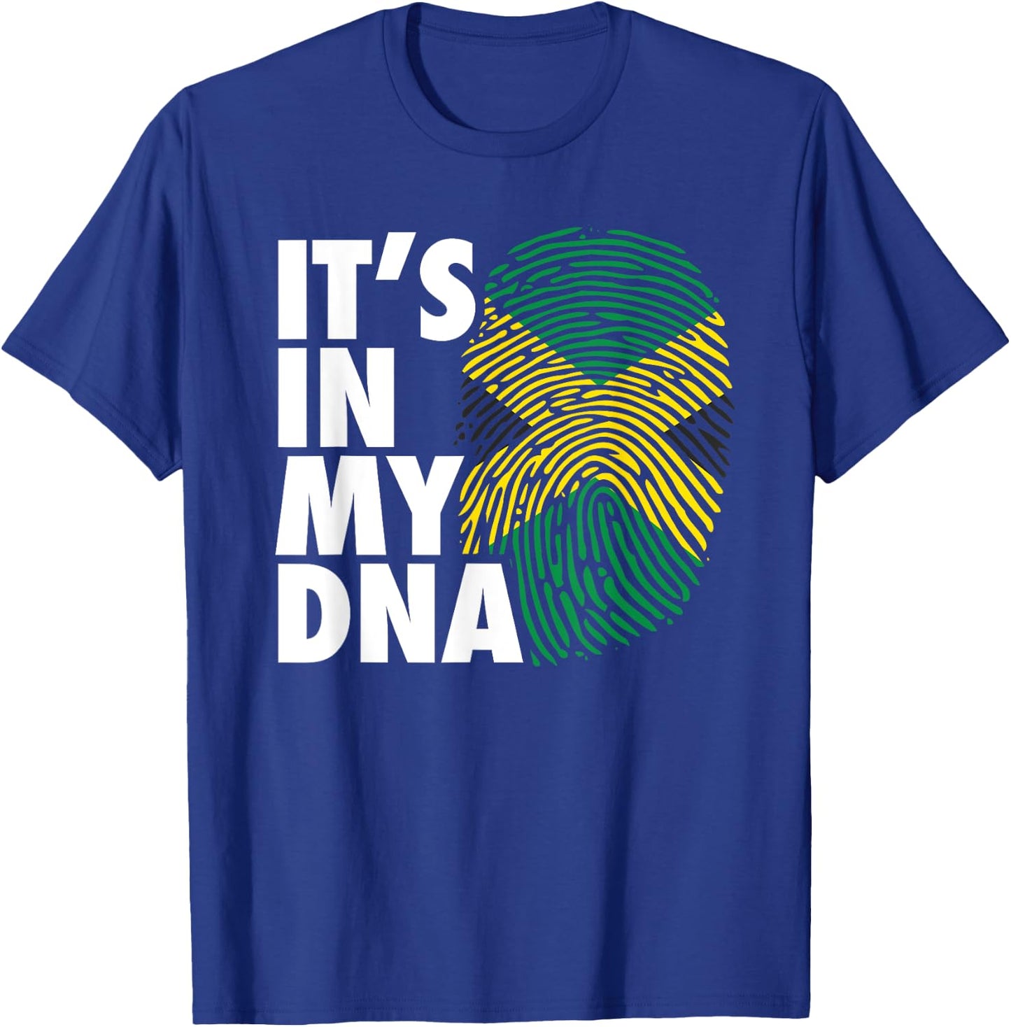 My DNA Jamaica Fingerprint Jamaican Pride Heritage Souvenir T-Shirt - T-Shirt | Royal