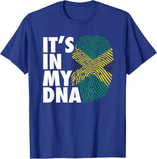 My DNA Jamaica Fingerprint Jamaican Pride Heritage Souvenir T-Shirt - T-Shirt | Royal