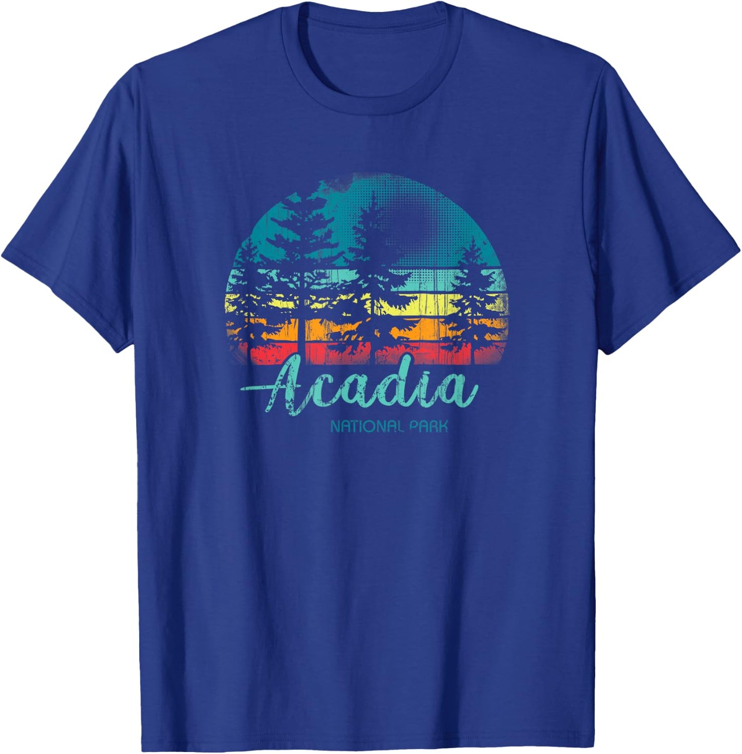 Acadia National Park Pines Vintage T-Shirt - T-Shirt | Royal