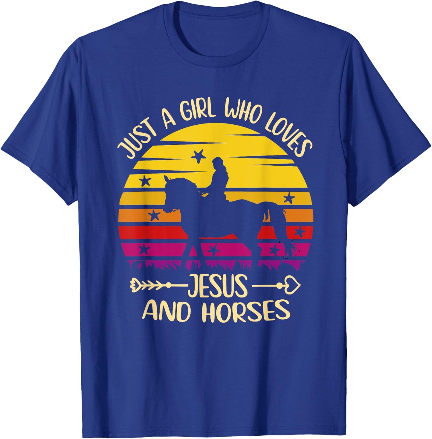 Jesus And Horses - Just A Girl Who Loves Jesus And Horses T-Shirt - T-Shirt | Royal