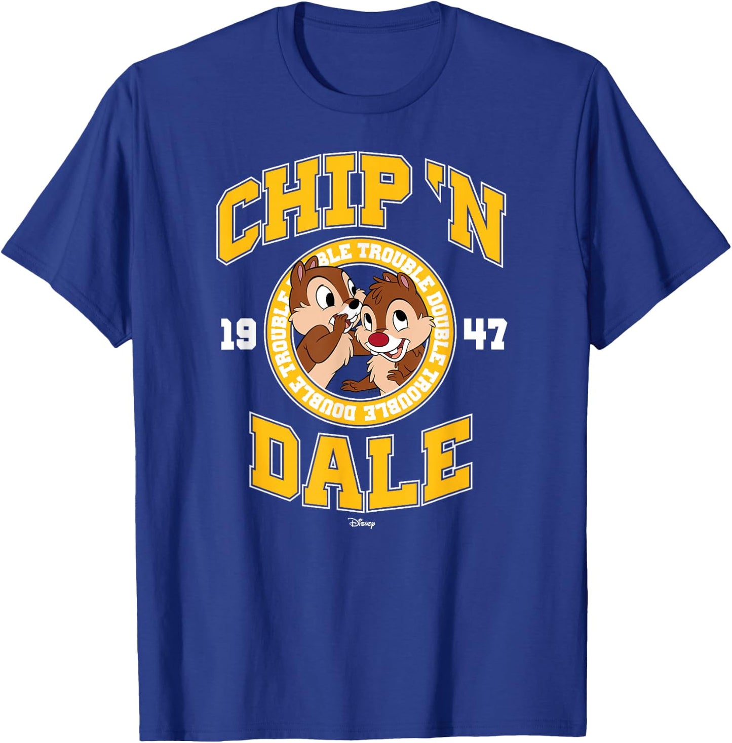 Chip 'N Dale Rescue Rangers - Collegiate Double Trouble T-Shirt - T-Shirt | Royal