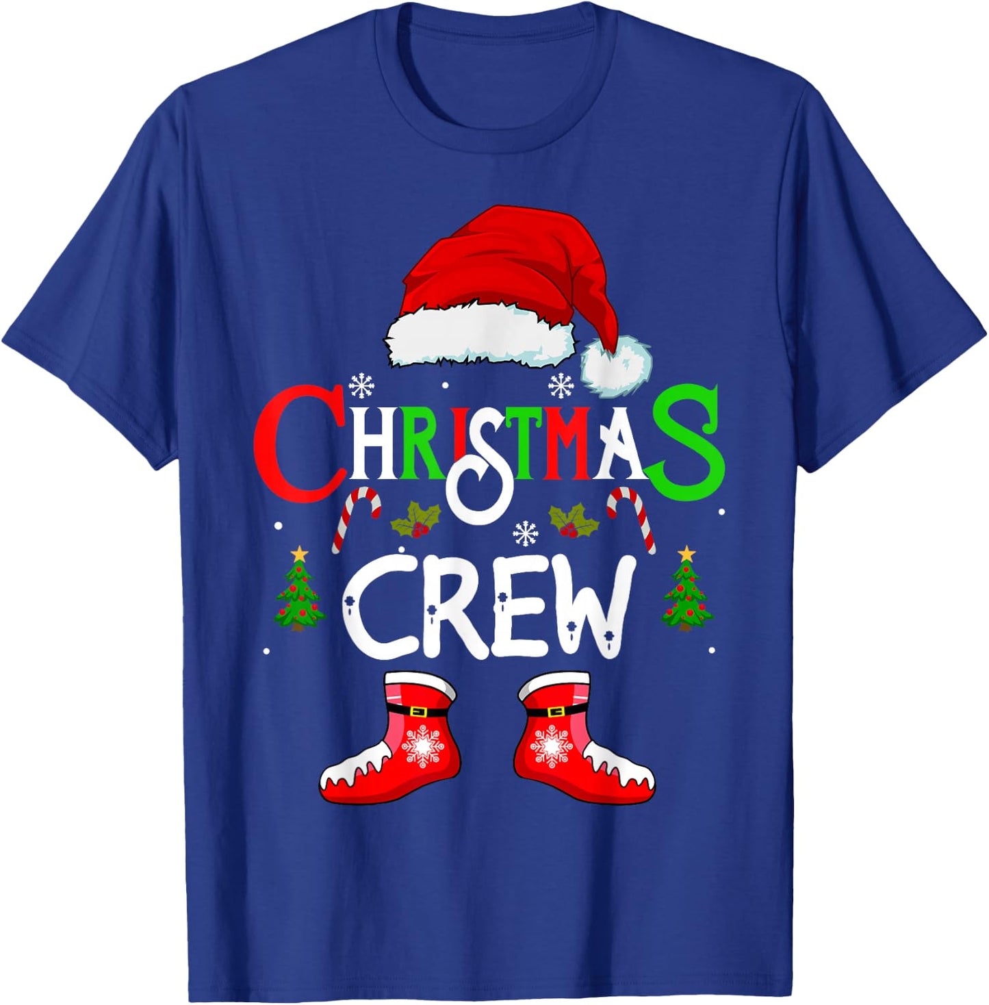 Funny Christmas crew Xmas Squad santa Family Pajamas 2025 T-Shirt - T-Shirt | Royal