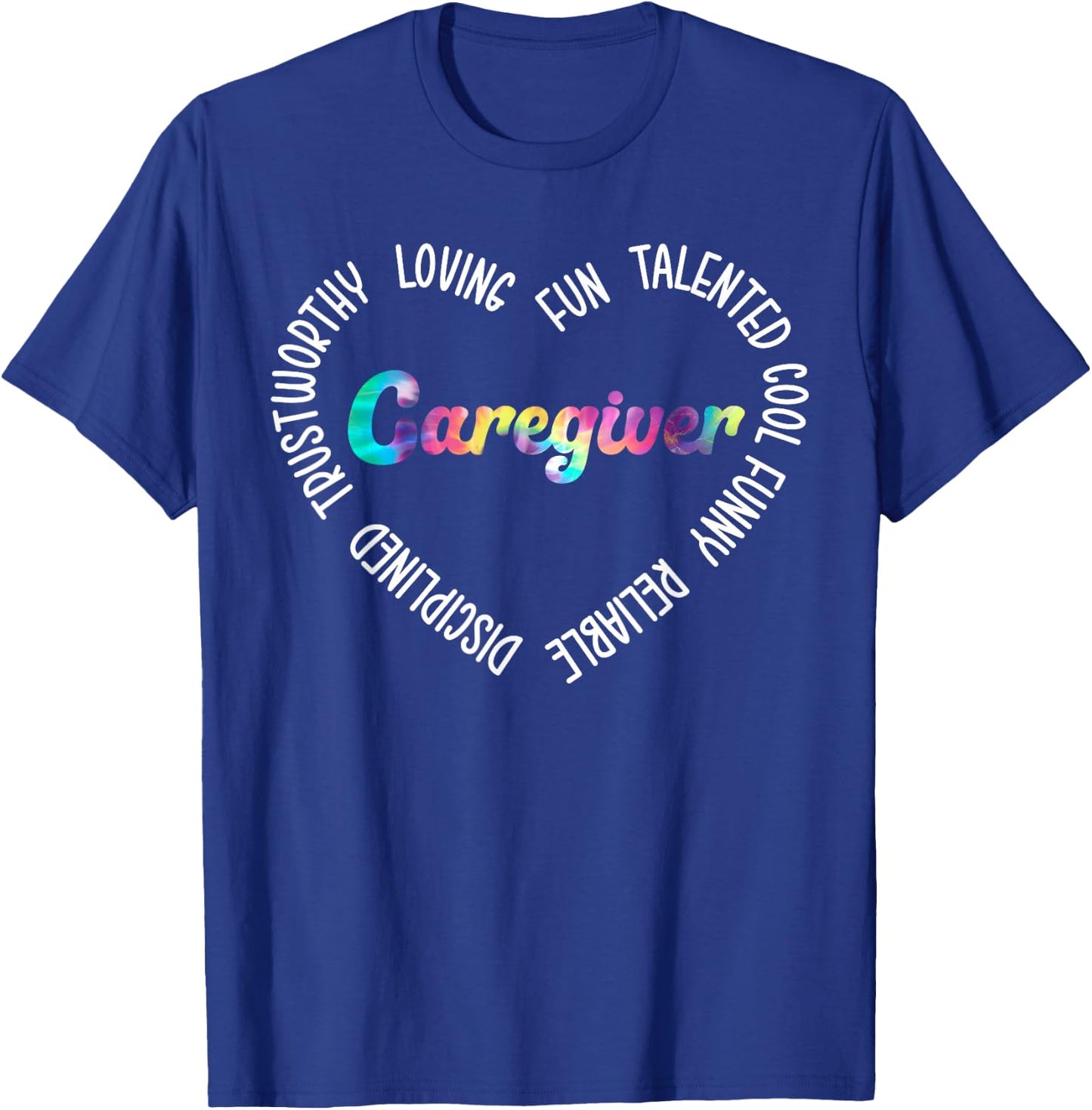 Care Giver Appreciation for Caregivers Men's Classic Fit Black Cotton Polyester Blend Stretchable Casual Short Sleeve T-Shirt - T-Shirt | Royal