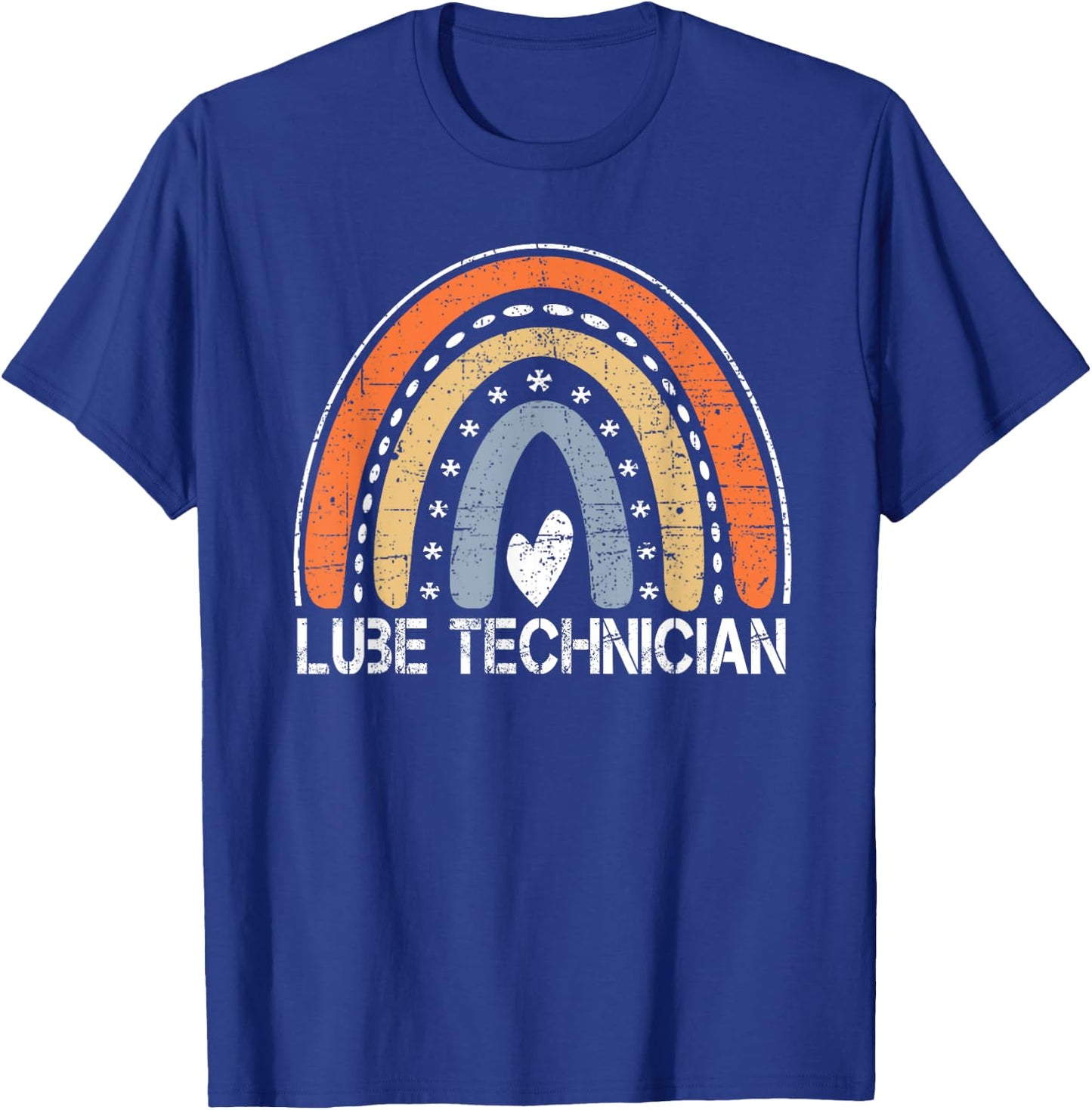 Funny Job Title Worker Vintage Rainbow Lube Technician T-Shirt - T-Shirt | Royal