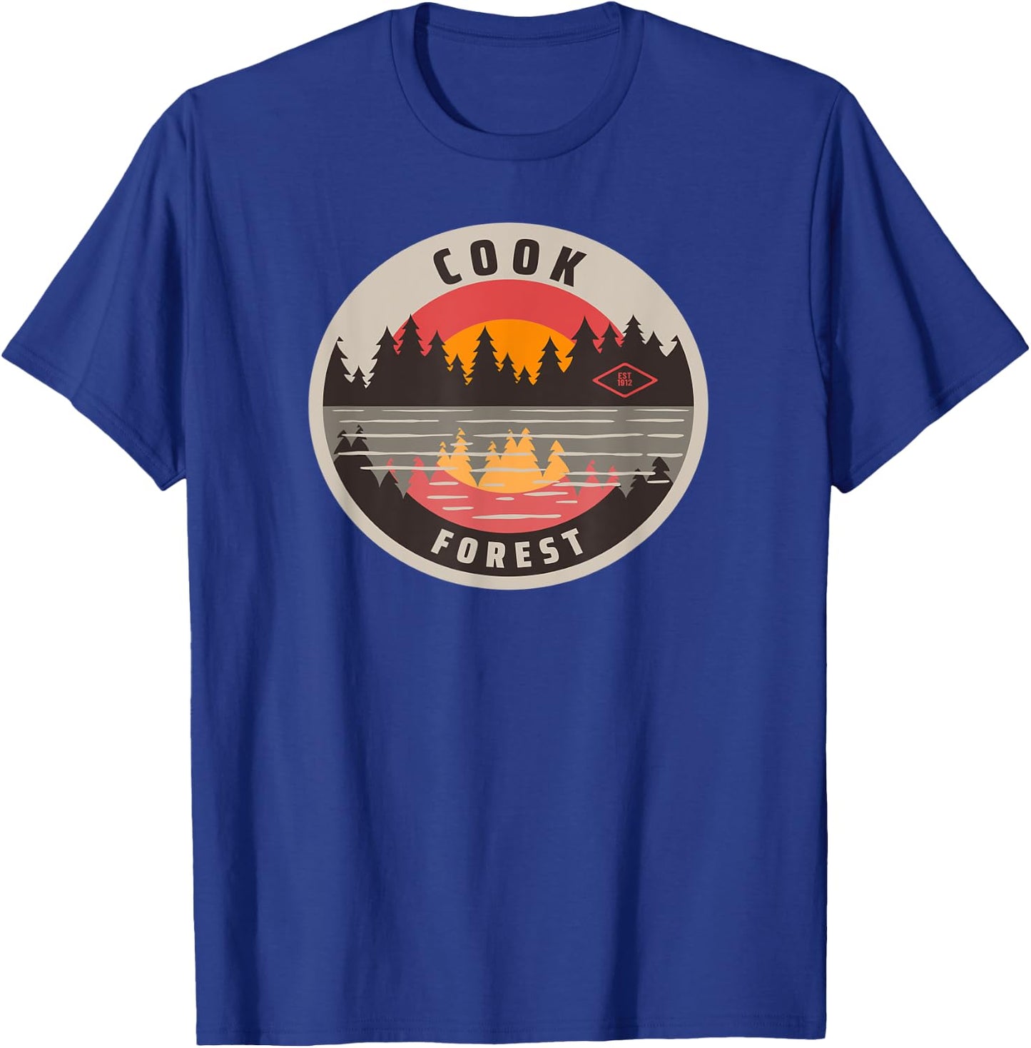 Cook Forest Lake reflection T-Shirt - T-Shirt | Royal