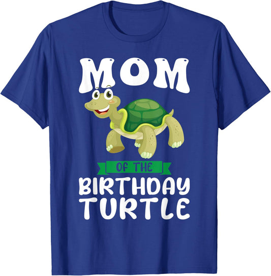 Mom of the Birthday Turtle Birthday T-Shirt - T-Shirt | Royal