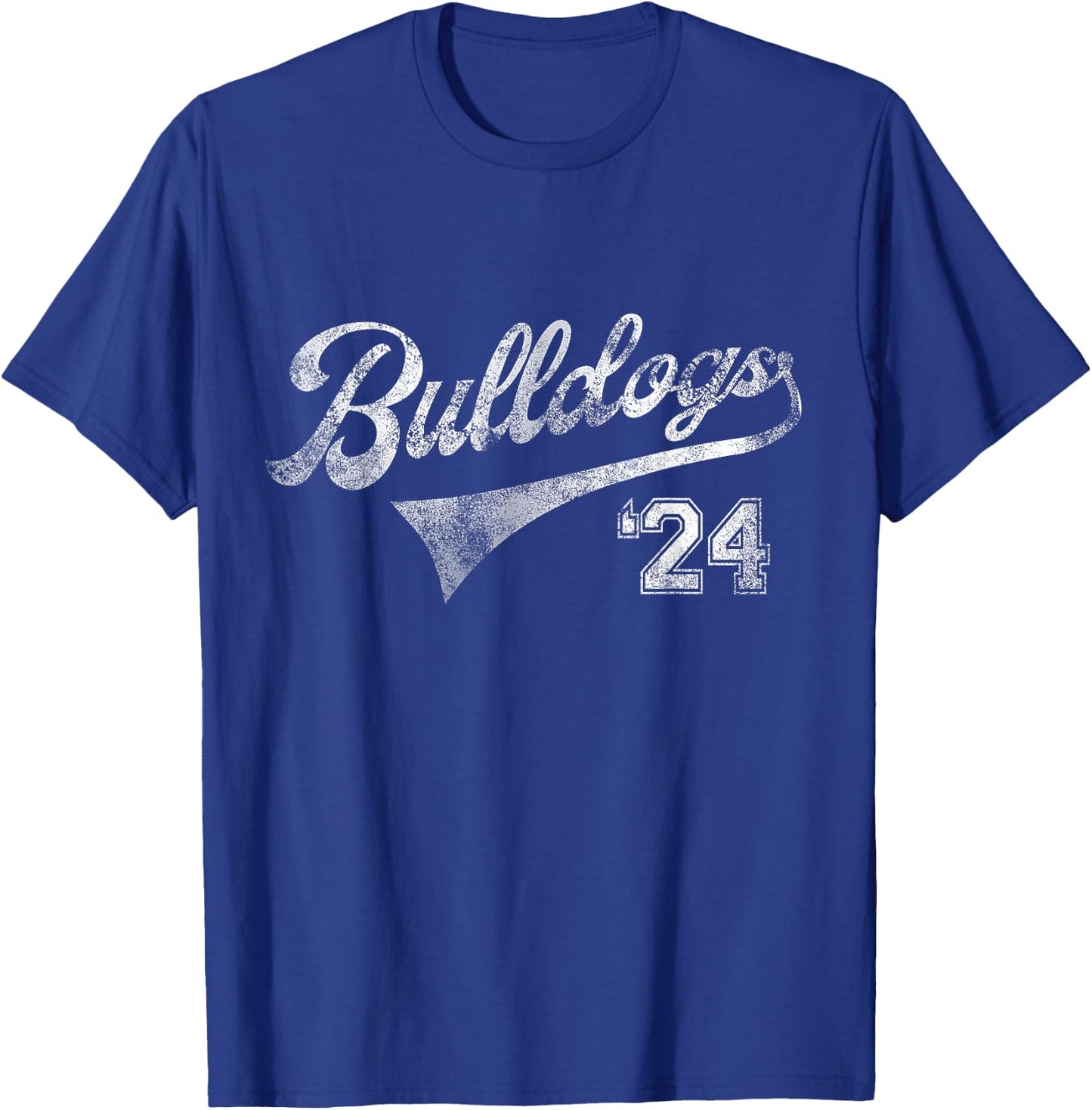 Bulldogs 2024 School Sports Fan Team Spirit Mascot Vintage T-Shirt - T-Shirt | Royal