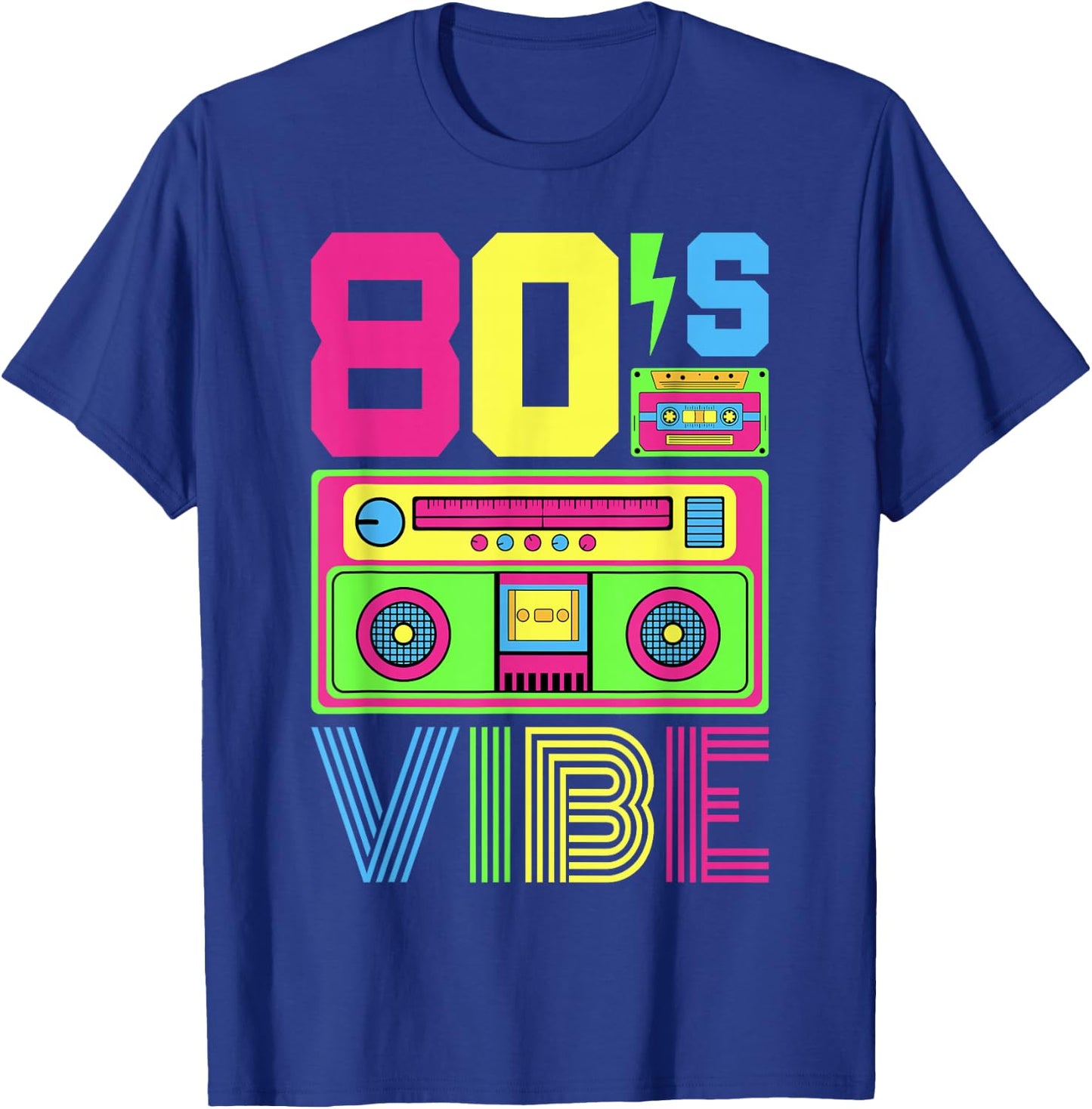 80s Vibe 1980s Fashion Theme Party Outfit Eighties Costume T-Shirt - T-Shirt | Royal
