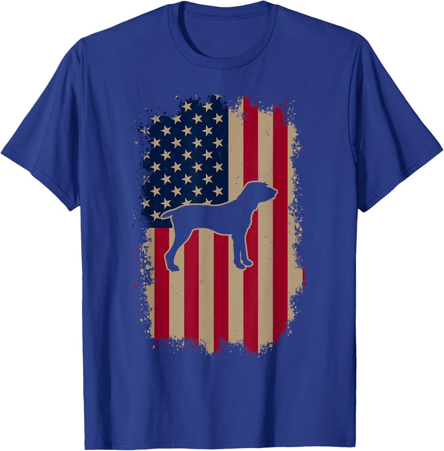 American US Flag Pudelpointer T-Shirt - T-Shirt | Royal