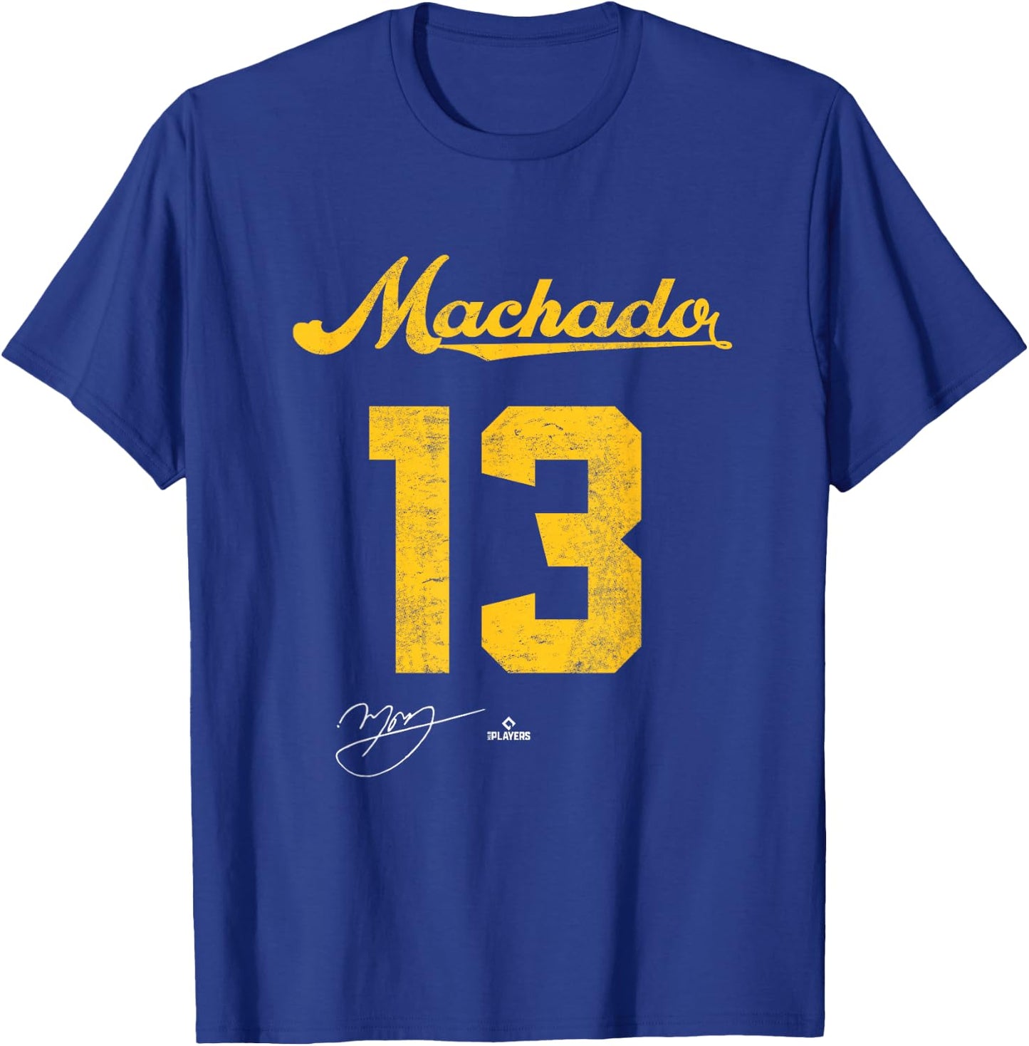 Manny Machado 13 Manny Machado San Diego MLBPA T-Shirt - T-Shirt | Royal