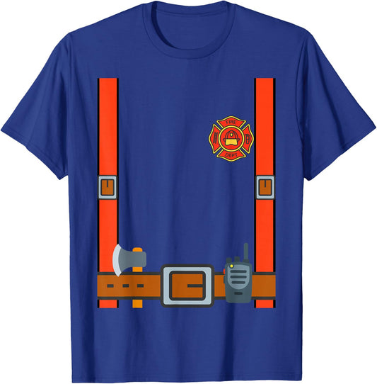 Fun Fireman Halloween - Firefighter Cosplay Costume Dressup T-Shirt - T-Shirt | Royal