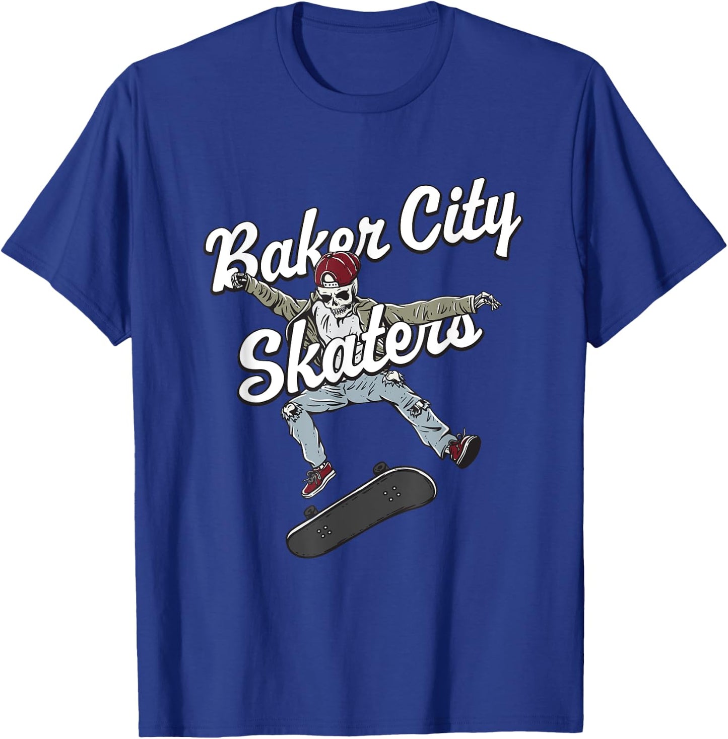 Baker City Skater Skateboarding Funny Skateboard Humor T-Shirt - T-Shirt | Royal