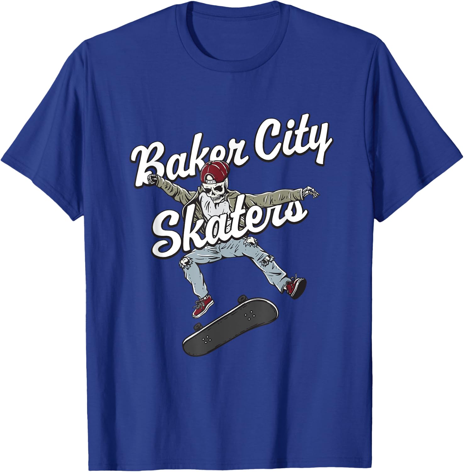 Baker City Skater Skateboarding Funny Skateboard Humor T-Shirt - T-Shirt | Royal