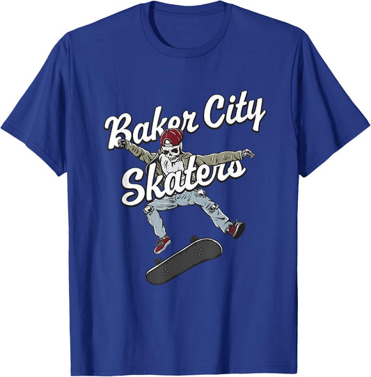 Baker City Skater Skateboarding Funny Skateboard Humor T-Shirt - T-Shirt | Royal