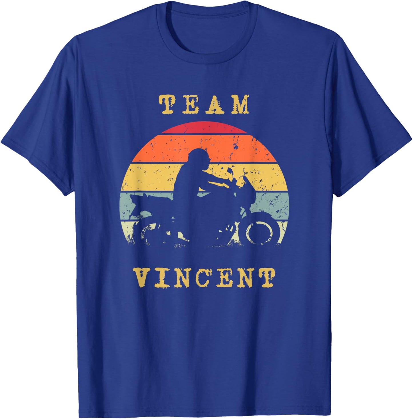 Fun Vintage Retro Sunset Vincent Motorcycle Biker Rider T-Shirt - T-Shirt | Royal