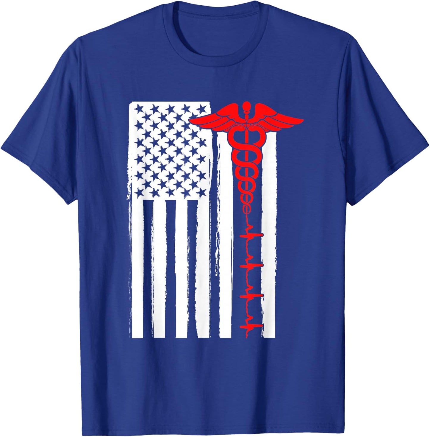 Nursing Shirts Us Flag Nurse Life Medicine Student T-Shirt - T-Shirt | Royal