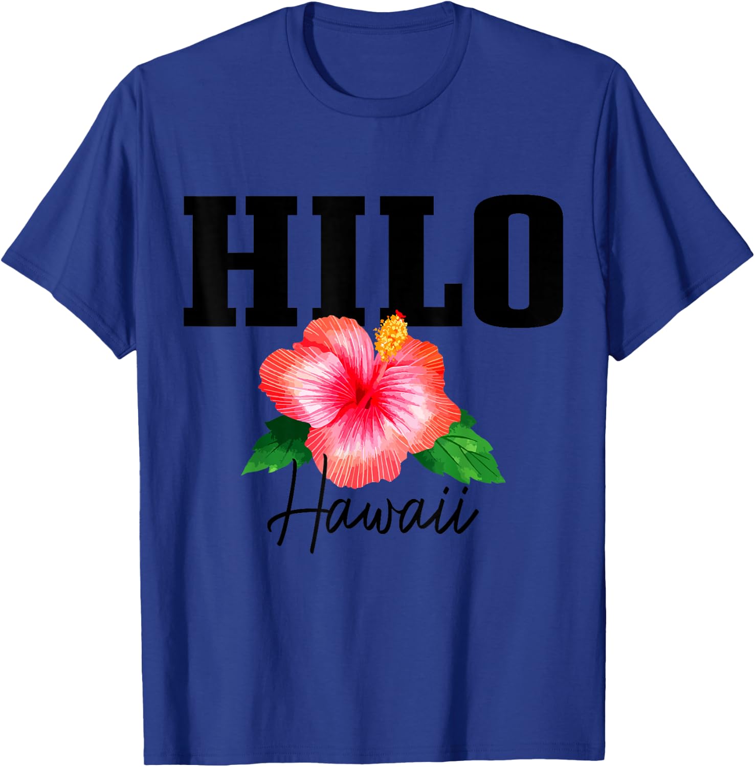 Hilo Hawaii Floral Hawaiian Hibiscus Surf Surfer Vintage T-Shirt - T-Shirt | Royal