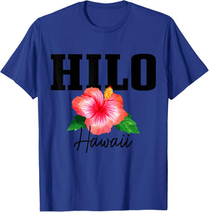 Hilo Hawaii Floral Hawaiian Hibiscus Surf Surfer Vintage T-Shirt - T-Shirt | Royal