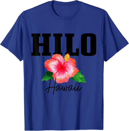Hilo Hawaii Floral Hawaiian Hibiscus Surf Surfer Vintage T-Shirt - T-Shirt | Royal
