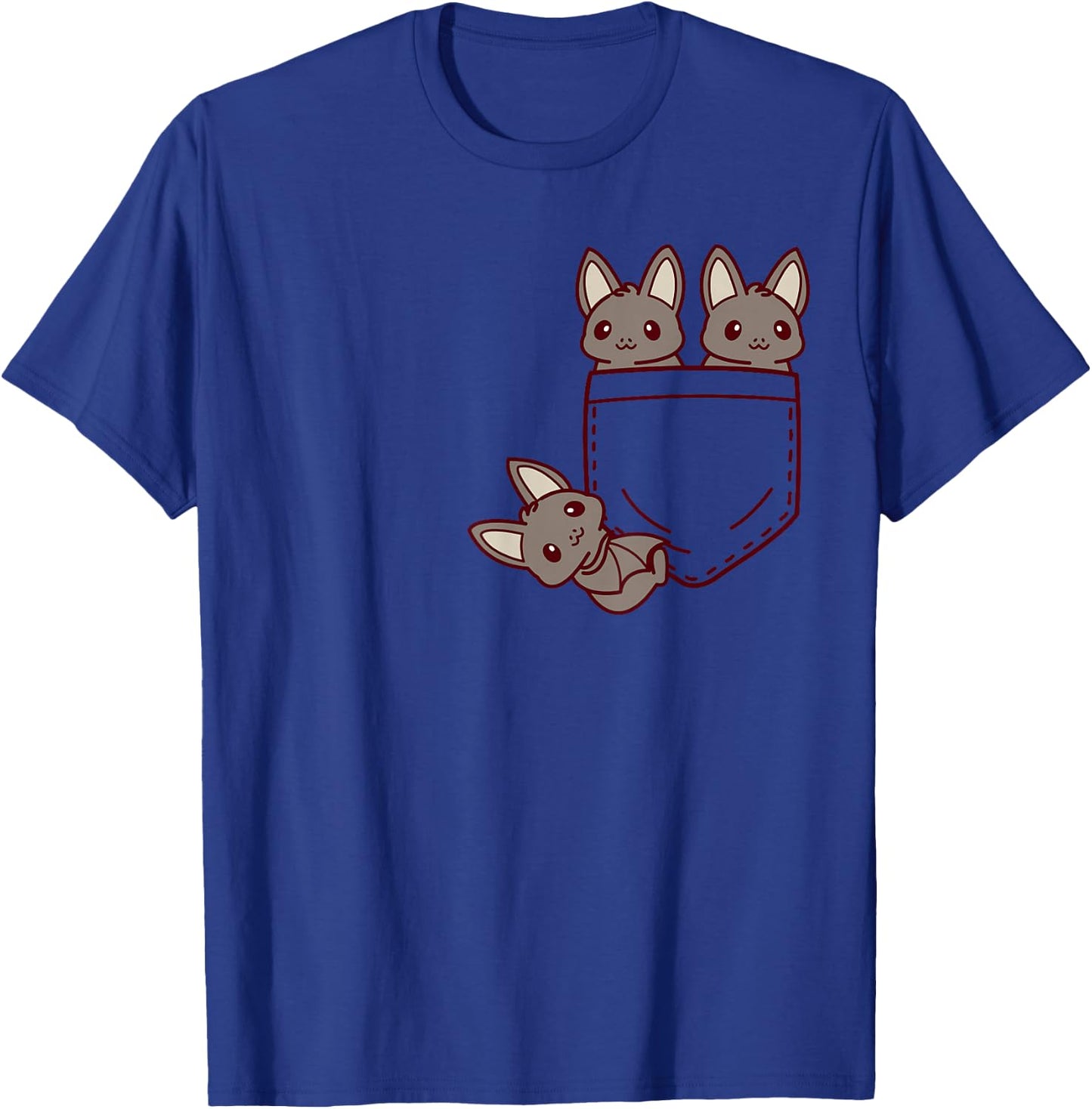 for Bat Lovers Cute Kawaii Baby Bat in Pocket T-Shirt - T-Shirt | Royal