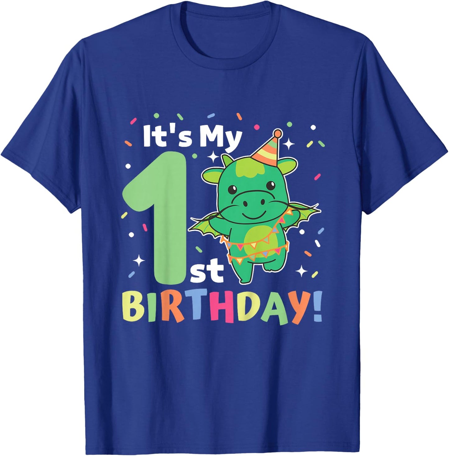 Kids 1st Birthday Dragon For Kids One Year Old Dragon T-Shirt - T-Shirt | Royal
