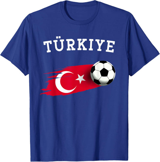 Turkish Flag Turkey Flag Turkish Soccer Turkish Football T-Shirt - T-Shirt | Royal