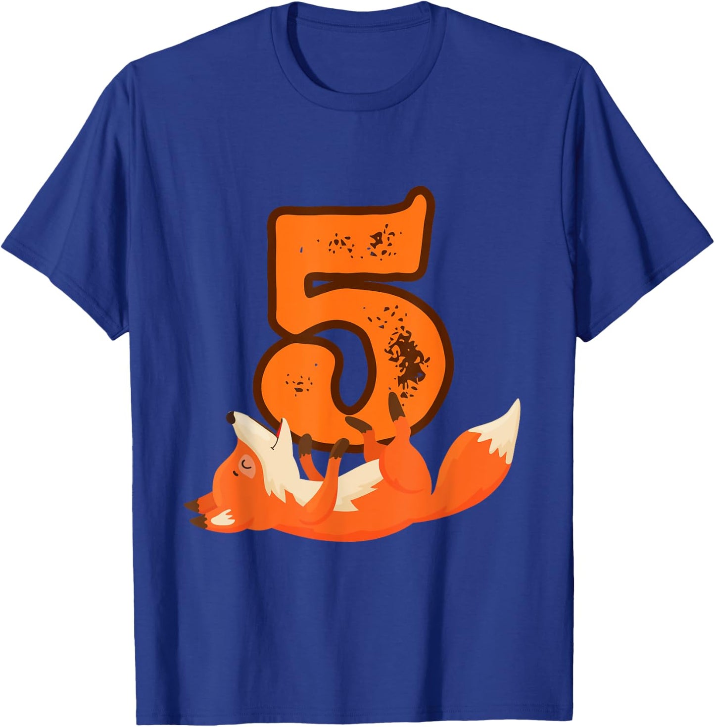 5th Birthday For Girls Gift Funny 5 Years Old Boy Fox T-Shirt - T-Shirt | Royal
