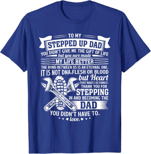 Mechanic stepdad fathers day birthday gifts step dad men T-Shirt - T-Shirt | Royal