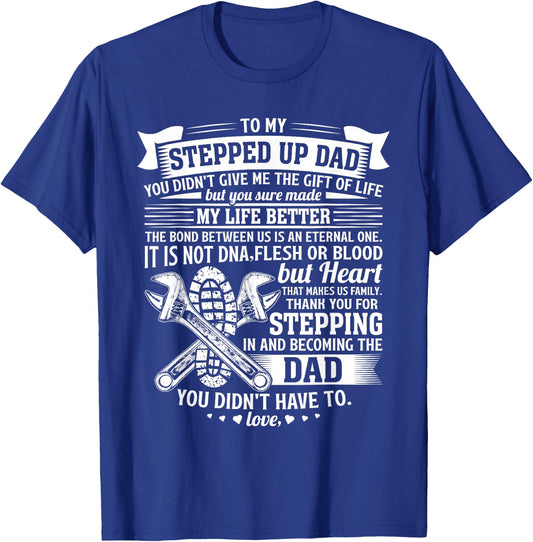 Mechanic stepdad fathers day birthday gifts step dad men T-Shirt - T-Shirt | Royal
