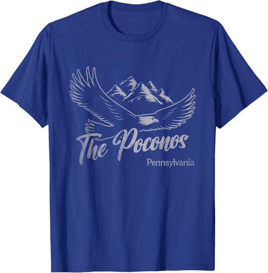 Vintage The Poconos Pennsylvania Hiking Mountains Outdoors T-Shirt - T-Shirt | Royal