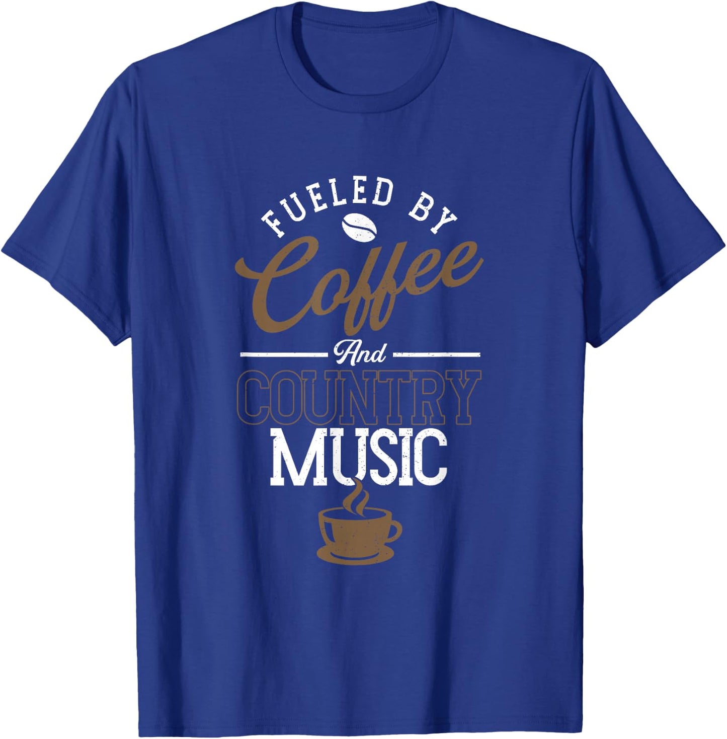 Fueled By Coffee And Country Music | Line Dancing T-Shirt - T-Shirt | Royal