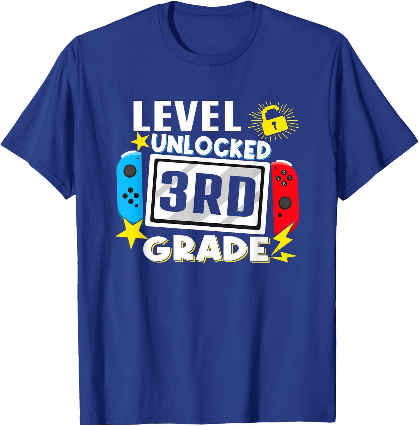 First Day Of 3rd Grade Level Unlocked Game Back To School T-Shirt - T-Shirt | Royal
