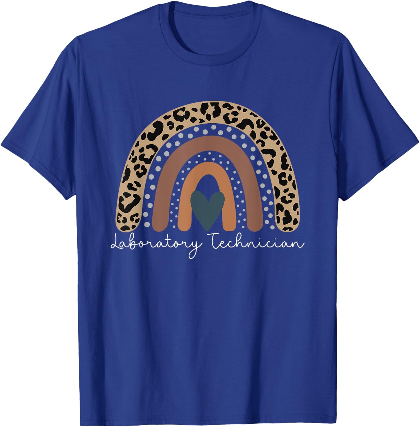 Cute Leopard Boho Rainbow for Laboratory Technician Squad T-Shirt - T-Shirt | Royal