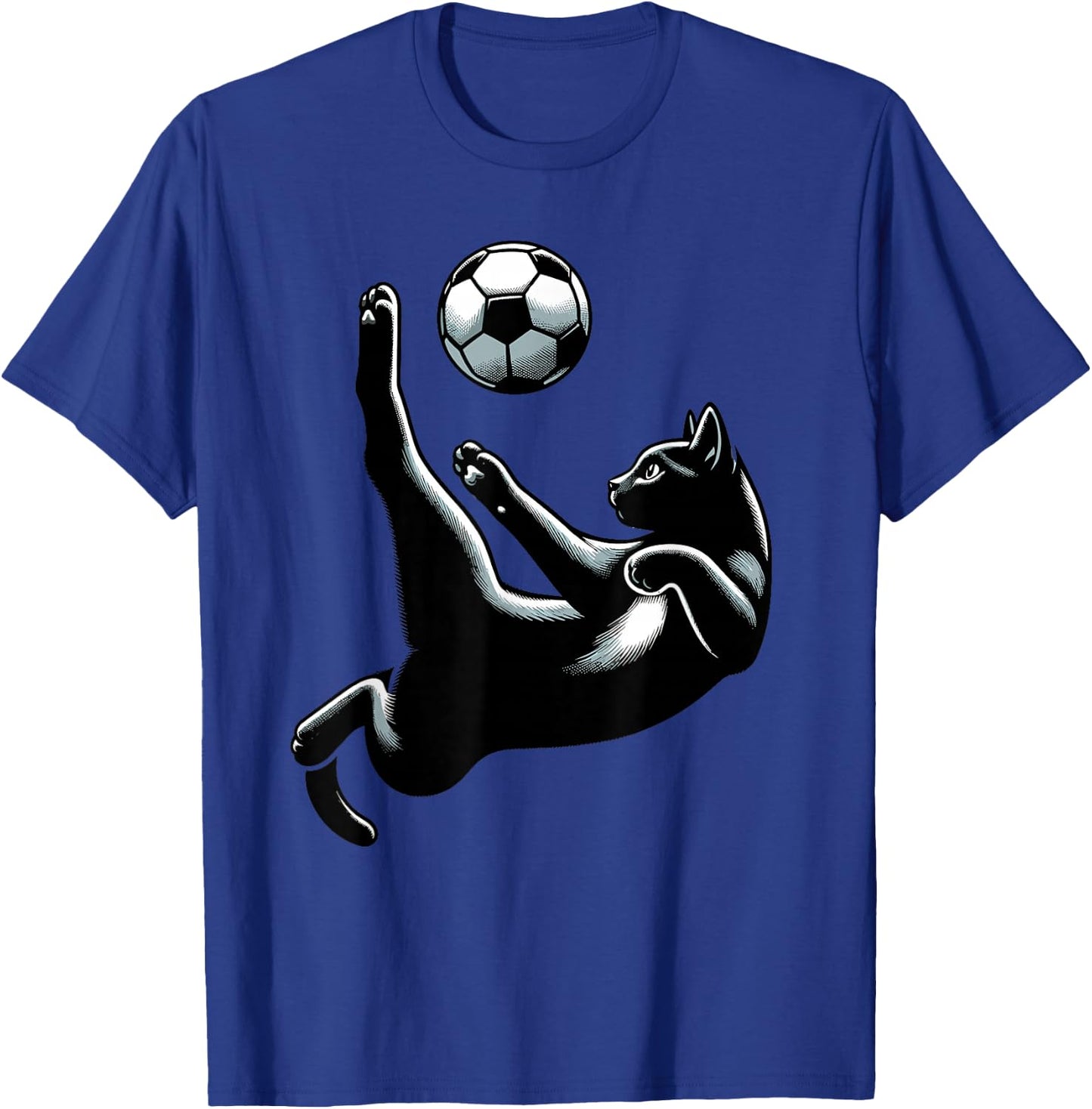 Cat Bicycle Kick - Soccer Fans Women Men Kids T-Shirt - T-Shirt | Royal