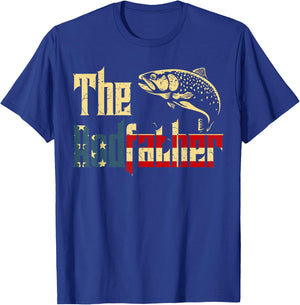 Rodfather Rainbow Trout Fly Fishing Gift Dad Joke Daughter T-Shirt - T-Shirt | Royal
