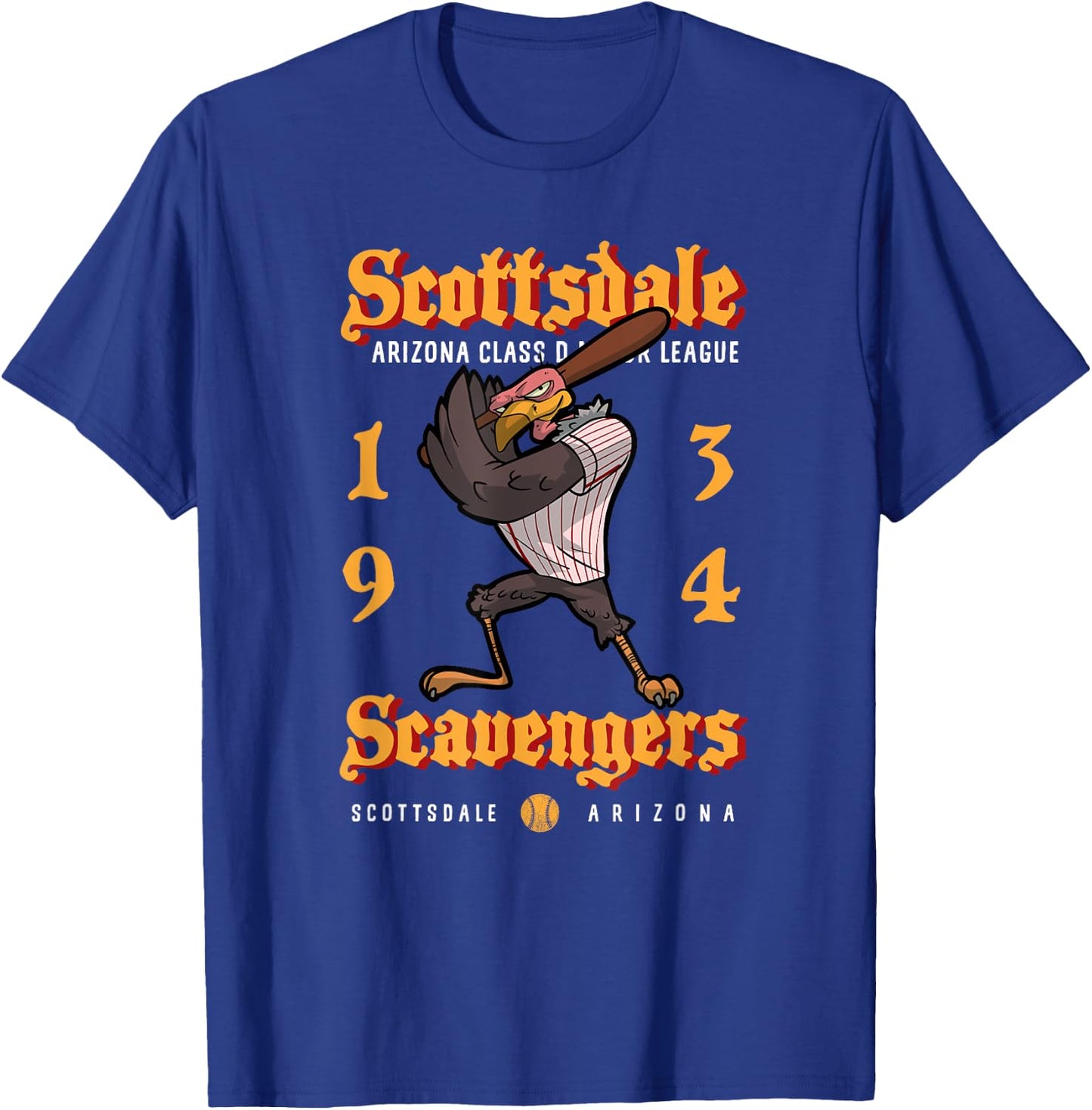 Scottsdale Scavengers Minor League Retro Baseball Team T-Shirt - T-Shirt | Royal
