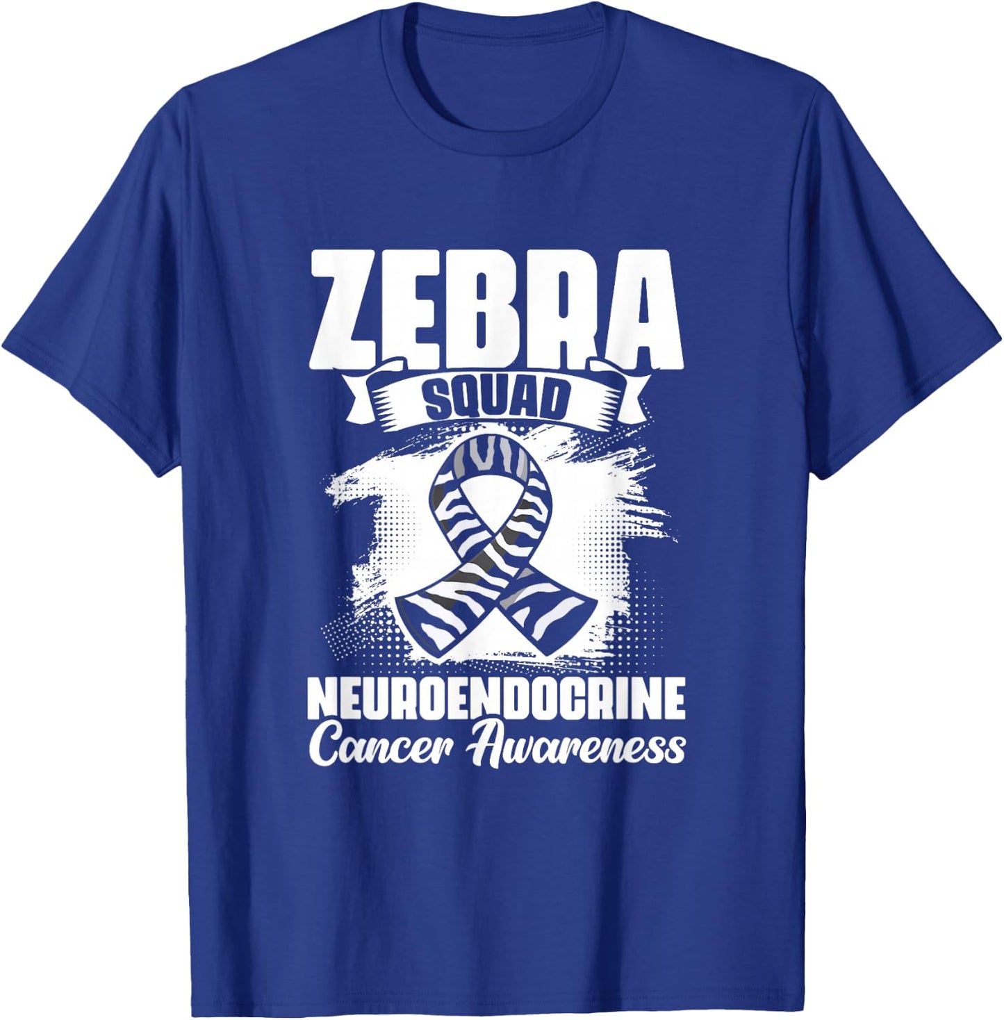Zebra Squad - Zebra Ribbon Carcinoid Cancer Awareness T-Shirt - T-Shirt | Royal