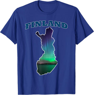 Finland Aurora Borealis Finnish Northern Lights T-Shirt - T-Shirt | Royal