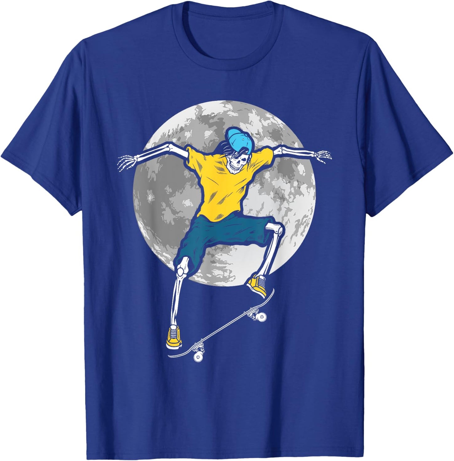Skeleton Skateboarder Skateboard Skateboarding Skater T-Shirt - T-Shirt | Royal