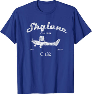 182 Skylane Airplane "Since 1956" Classic Aviation Pilot T-Shirt - T-Shirt | Royal