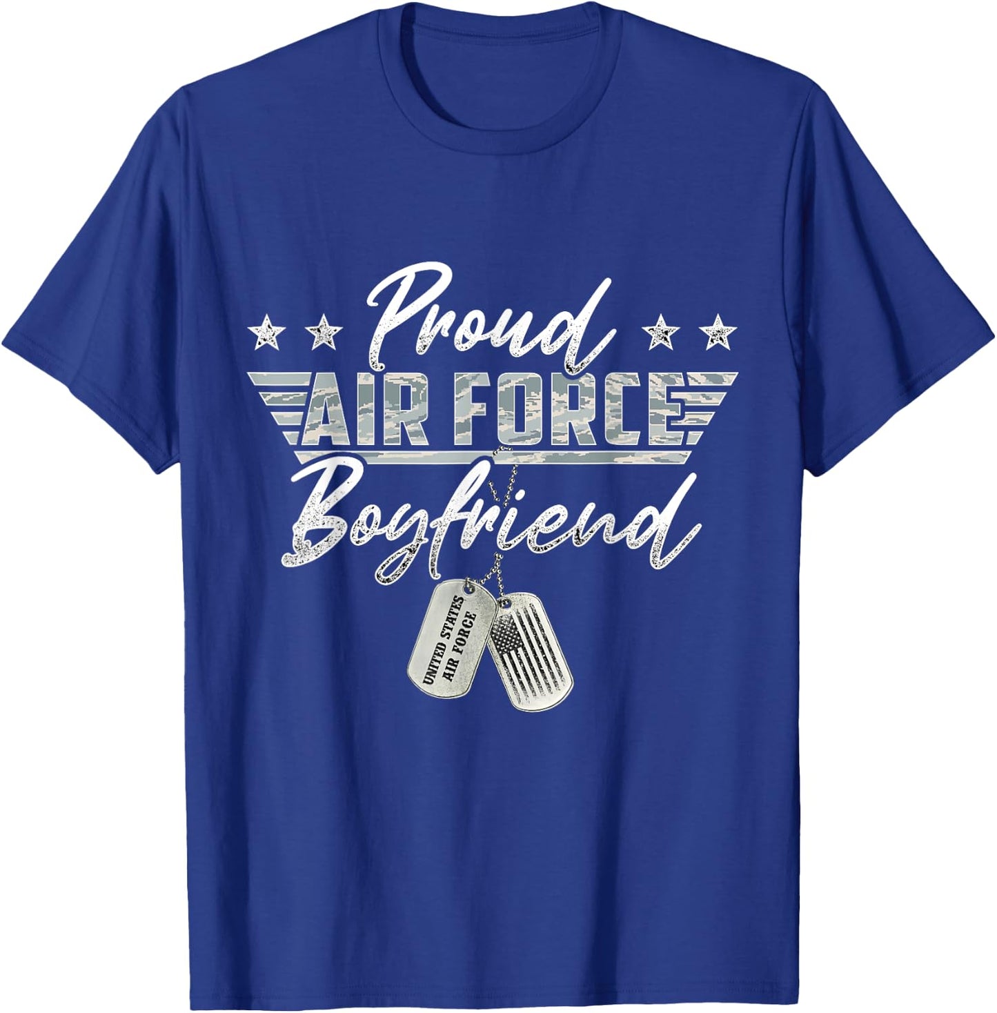 Proud Air Force Boyfriend Military Air Force Family Matching T-Shirt - T-Shirt | Royal